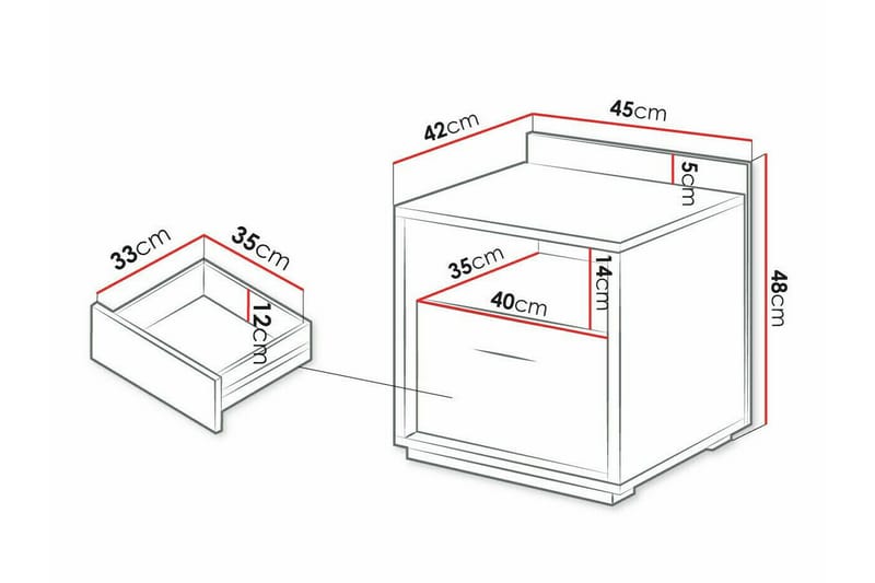 Rathmore Barnsängbord 47 cm - Svart - Sängbord barn & nattduksbord barn