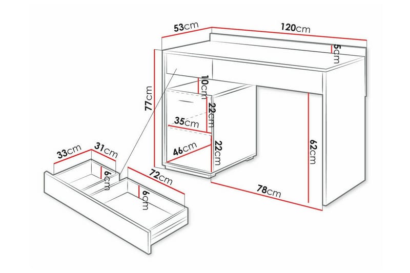 Rathmore Barnskrivbord 77 cm - Svart - Skrivbord barn