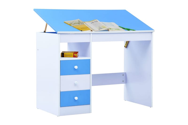 Skrivbord för barn lutbart blå och vit - Blå - Skrivbord barn