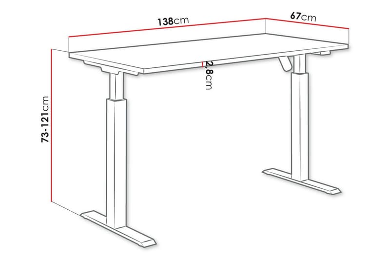 Tallow Barnskrivbord 73 cm - Svart - Skrivbord barn