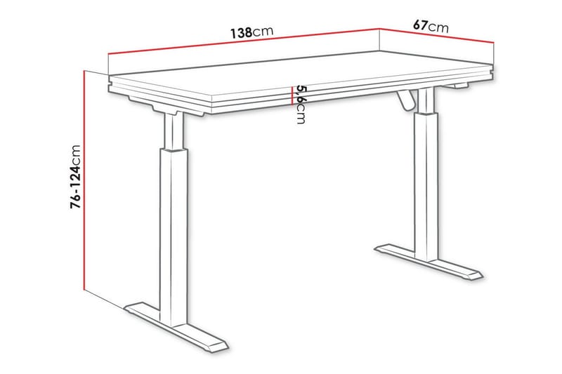 Tallow Barnskrivbord 76 cm - Svart - Skrivbord barn