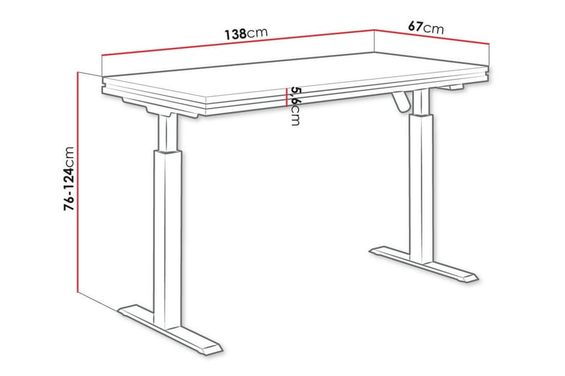 Tallow Barnskrivbord 76 cm - Svart - Skrivbord barn