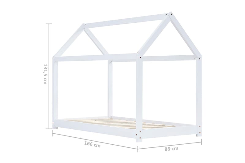 Barnsäng vit massiv furu 80x160 cm - Flerfärgad 2 - Barnsäng & juniorsäng - Enkelsäng barn