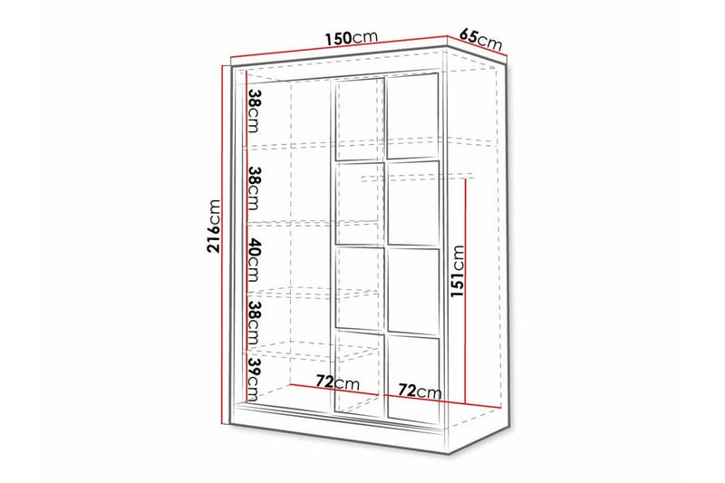 Aberfelt Barnskåp 150x216 cm - Svart - Skåp barnrum