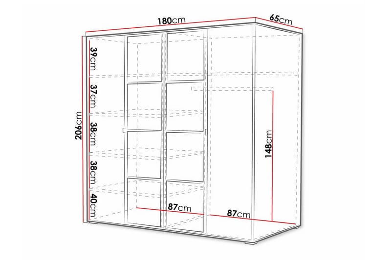 Aberfelt Barnskåp 180x206 cm - Vit - Skåp barnrum