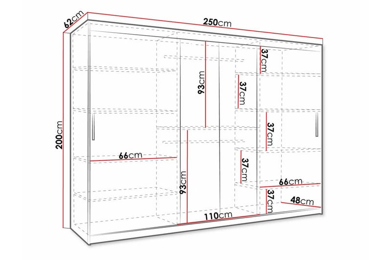 Dunvegan Garderob 250x200 cm - Svart - Skåp barnrum