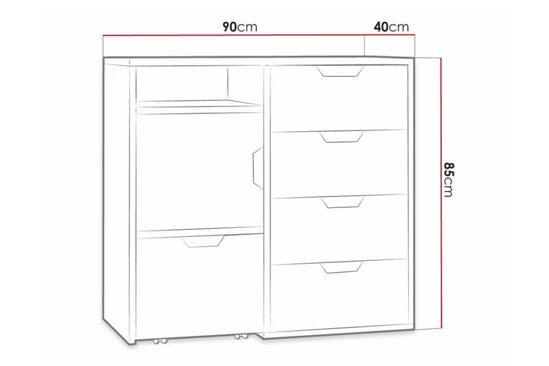 Edinbane Barnskåp 90x85 cm - Brun - Möbler - Barnmöbler - Förvaring barnrum - Skåp barnrum