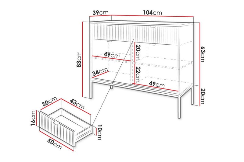 Klinkerville Skåp 104x83 cm - Vit - Möbler - Barnmöbler - Förvaring barnrum - Skåp barnrum