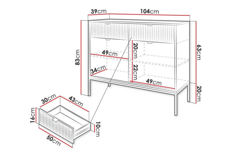 Klinkerville Skåp 104x83 cm - Vit - Möbler - Barnmöbler - Förvaring barnrum - Skåp barnrum