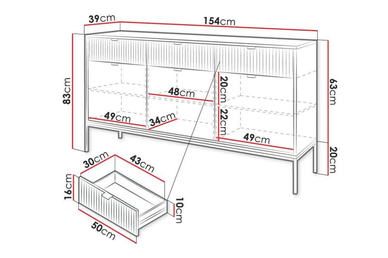 Klinkerville Skåp 154x83 cm - Vit - Möbler - Barnmöbler - Förvaring barnrum - Skåp barnrum