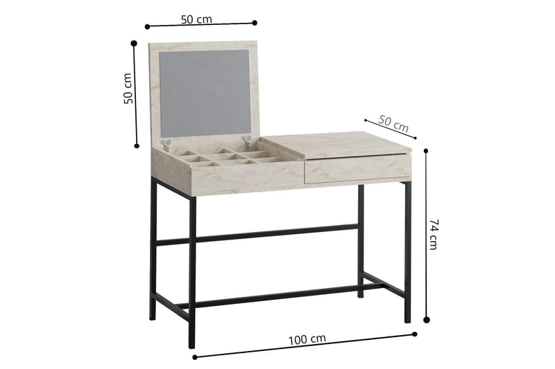 Achberg Sminkbord 100 cm - Beige - Möbler - Bord & matgrupper - Sminkbord & toalettbord