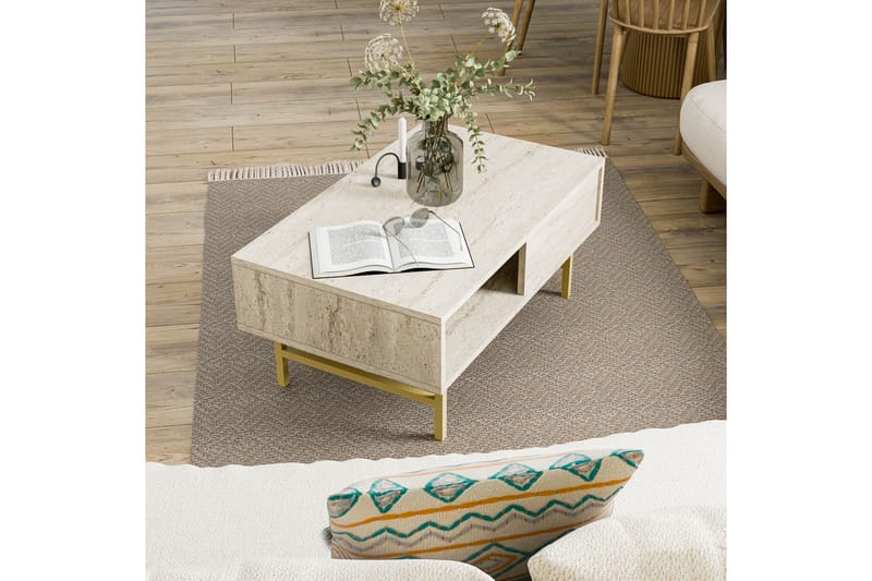 Almasi Soffbord 90 cm - Beige - Möbler - Bord & matgrupper - Soffbord