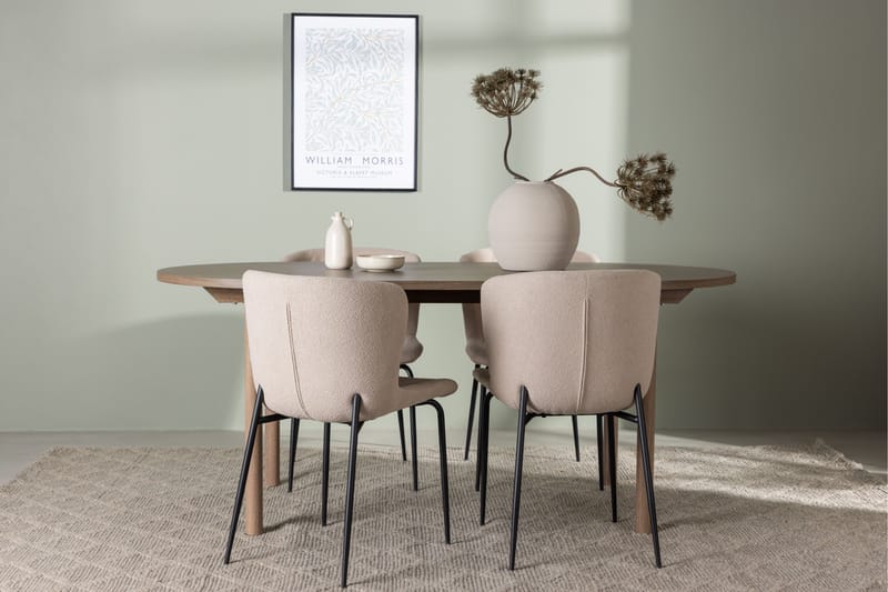 Andy Matgrupp  180 cm Oval med 4 Manjetor stolar - Beige - Matgrupper