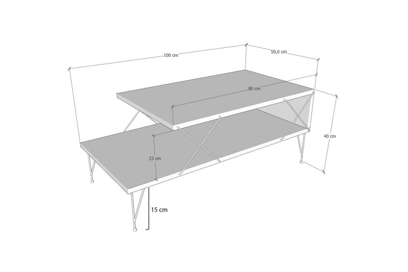 Artenay Soffbord 100 cm - Guld/Marmor - Möbler - Bord & matgrupper - Soffbord