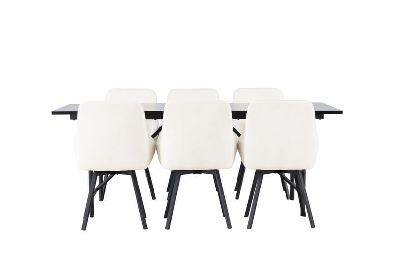 Astrid Matgrupp  200 cm Rektangulär med 6 Rosie stolar - Beige - Matgrupper