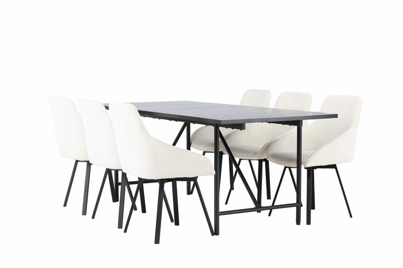 Astrid Matgrupp  200 cm Rektangulär med 6 Rosie stolar - Beige - Matgrupper