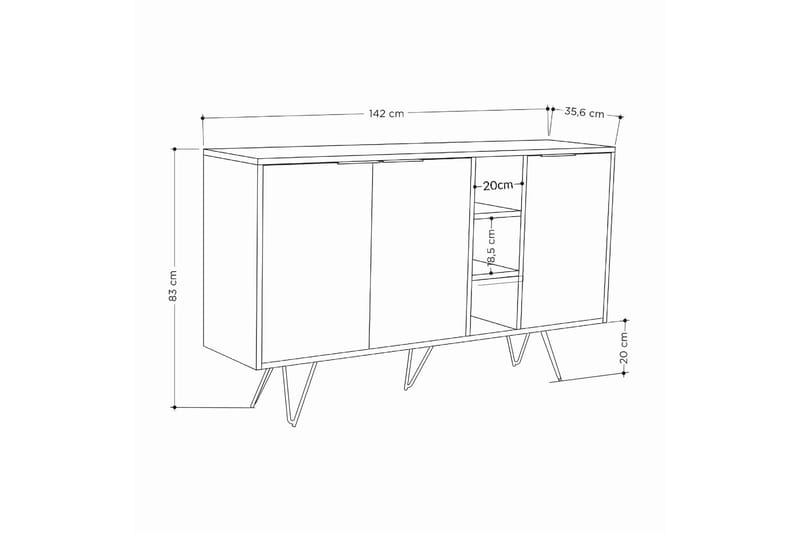 Andalos Konsollbord 142 cm - Sandsten/Ek - Möbler - Bord & matgrupper - Avlastningsbord - Hallbord