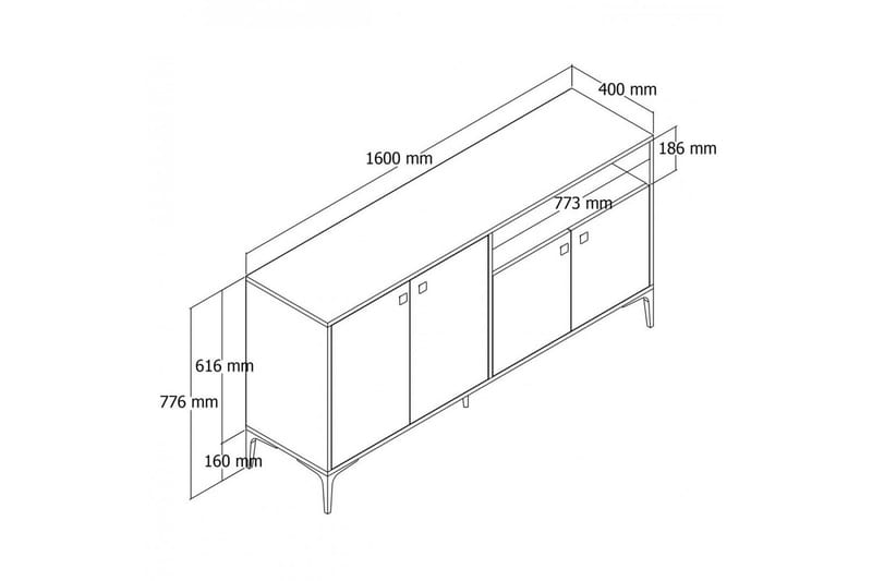 Artemis Konsollbord 160 cm - Ek/Vit - Möbler - Bord & matgrupper - Avlastningsbord - Hallbord