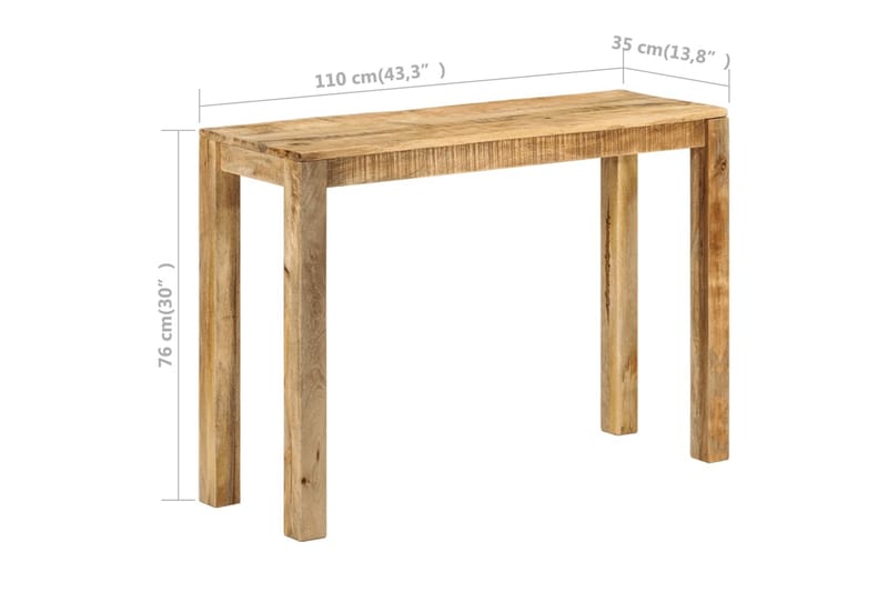 Avlastningsbord 110x35x76 cm grovt mangoträ - Brun - Möbler - Bord & matgrupper - Avlastningsbord - Konsolbord & sidobord