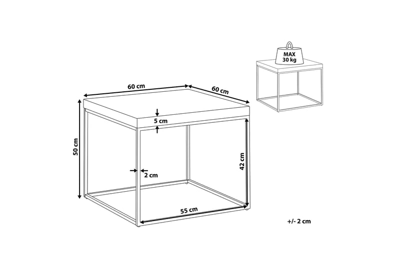 Barreras Sidobord 60 cm - Ljust trä/Svart - Möbler - Bord & matgrupper - Avlastningsbord - Lampbord