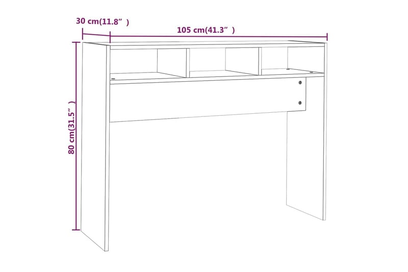 beBasic Avlastningsbord brun ek 105x30x80 cm konstruerat trä - Brown - Möbler - Bord & matgrupper - Avlastningsbord - Konsolbord & sidobord