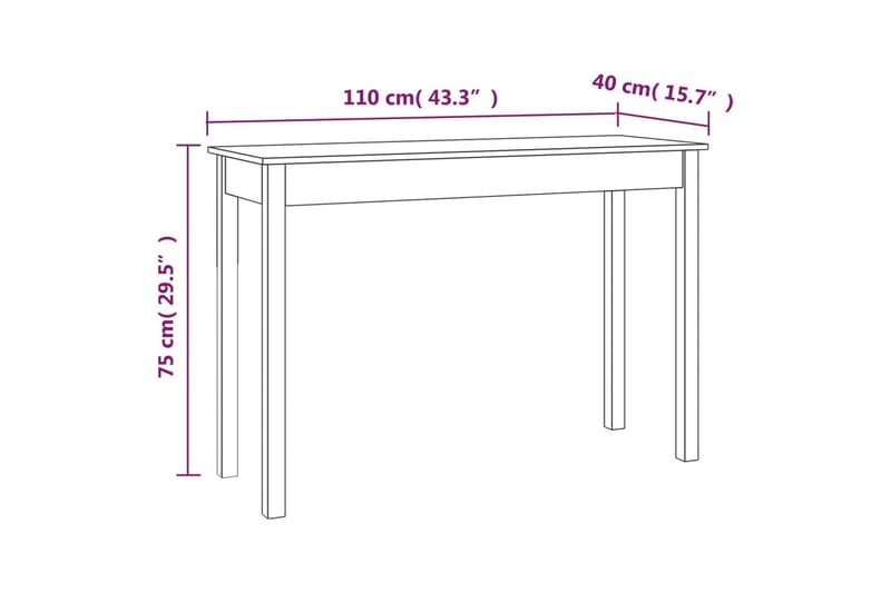 beBasic Konsolbord 110x40x75 cm massiv furu - Brown - Hallbord - Konsolbord & sidobord