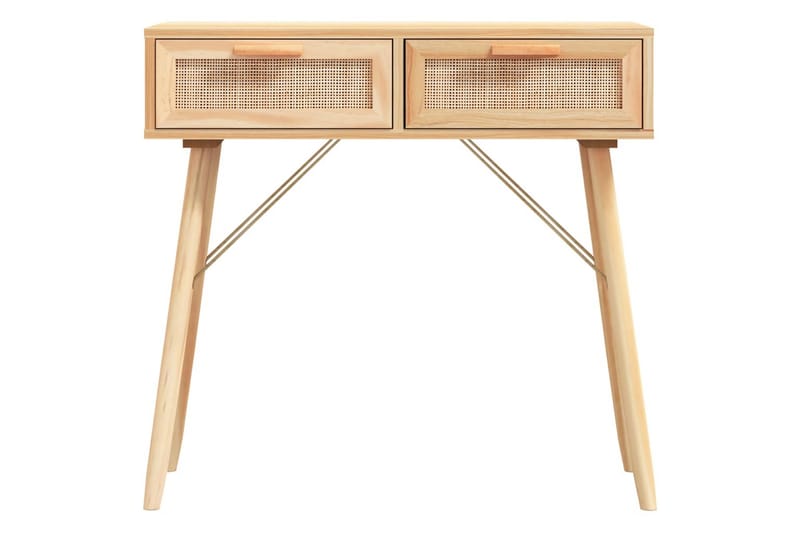 beBasic Konsolbord brun 80x30x75 cm massiv furu och naturlig rotting - Brown - Hallbord - Konsolbord & sidobord