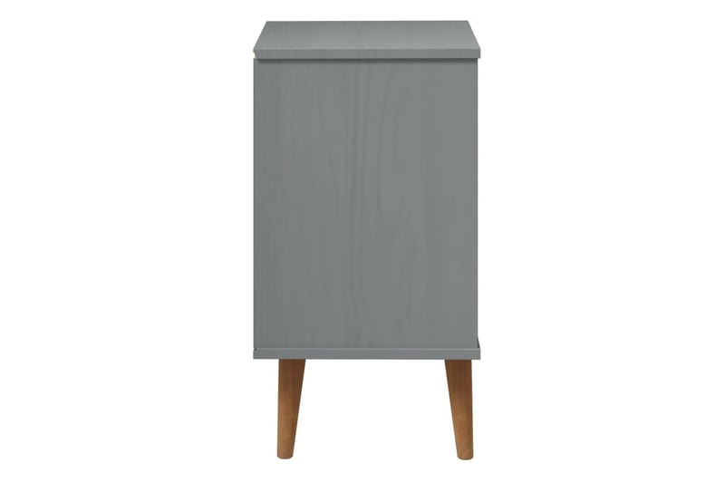 beBasic Sängbord grå 40x35x65 cm massiv furu - Grey - Möbler - Bord & matgrupper - Avlastningsbord - Sängbord & nattduksbord