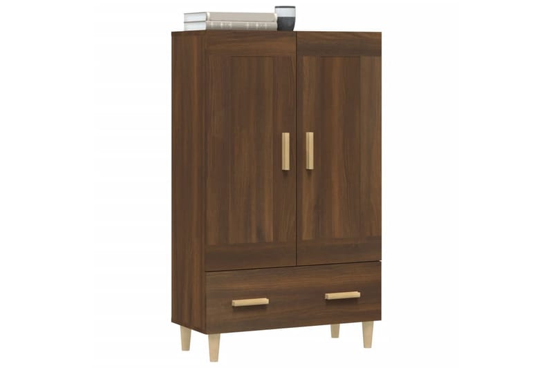 beBasic Skåp brun ek 70x31x115 cm konstruerat trä - Brown - Lampbord - Brickbord & småbord