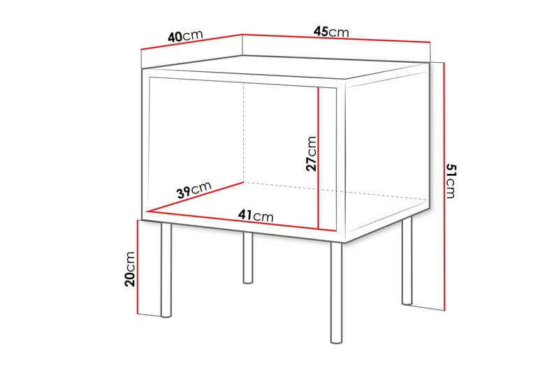 Belonger Sängbord 45 cm - Svart - Möbler - Bord & matgrupper - Avlastningsbord - Sängbord & nattduksbord