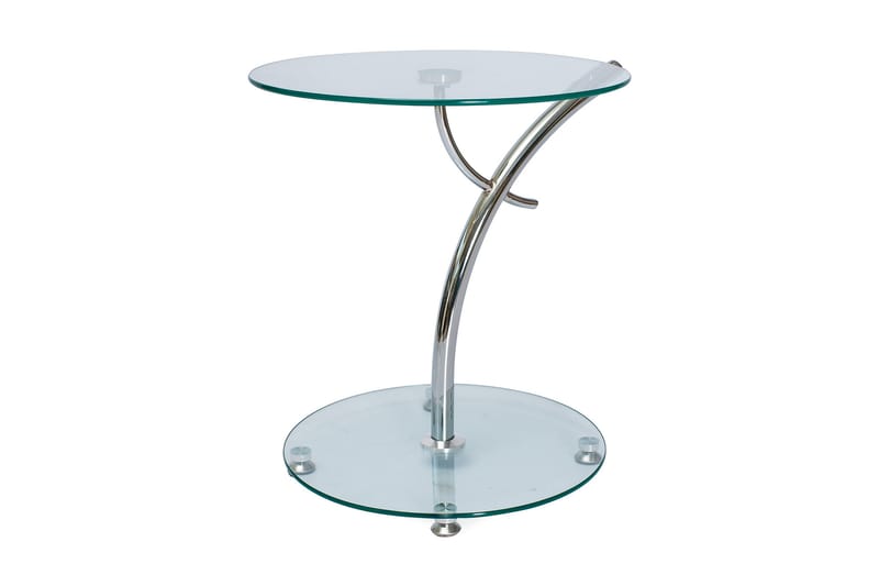 Puntale Sidobord 50 cm Runt - Glas/Silver - Lampbord - Klaffbord & Hopfällbart bord - Brickbord & småbord - Spegelbord