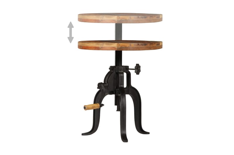 Sidobord 45x (45-62) cm massivt återvunnet trä och gjutjärn - Flerfärgad - Lampbord - Brickbord & småbord