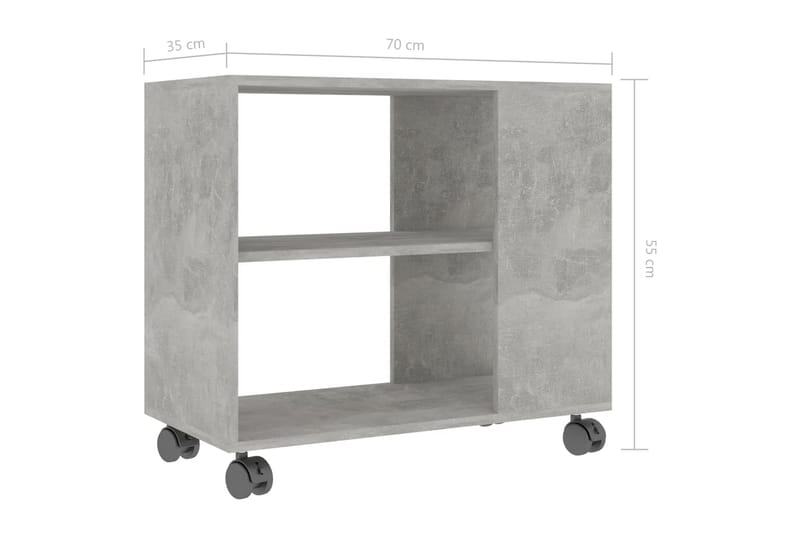 Sidobord betonggrå 70x35x55 cm spånskiva - Grå - Lampbord - Brickbord & småbord