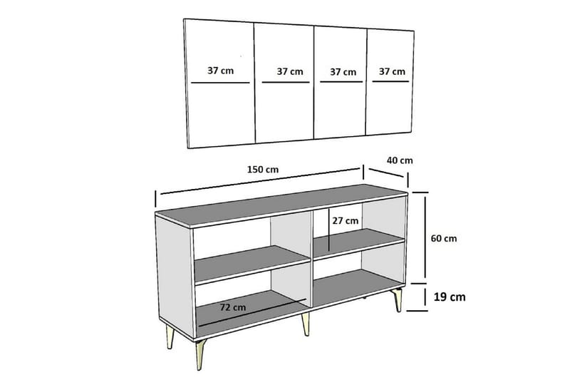 Cagla Konsollbord 150 cm - Antracit/Silver - Möbler - Bord & matgrupper - Avlastningsbord - Hallbord