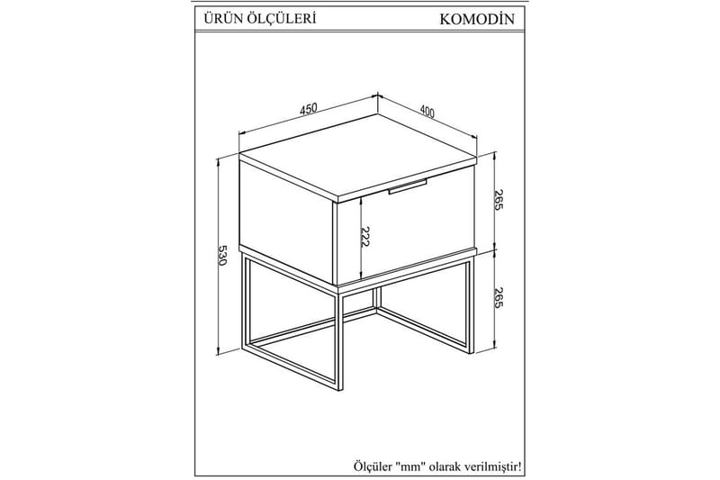 Eliyahu Sängbord 45 cm - Brun/Svart - Möbler - Bord & matgrupper - Avlastningsbord - Sängbord & nattduksbord