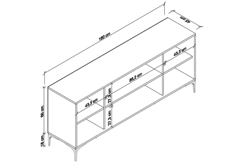 Eylul Konsollbord 180 cm - Ek/Antracit - Möbler - Bord & matgrupper - Avlastningsbord - Hallbord