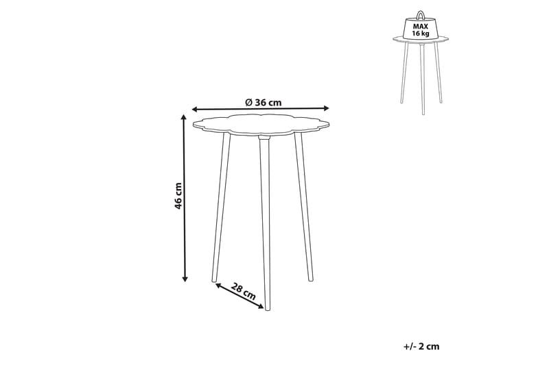 Firdaus Sidobord 36 cm - Silver/Svart - Möbler - Bord & matgrupper - Avlastningsbord - Lampbord