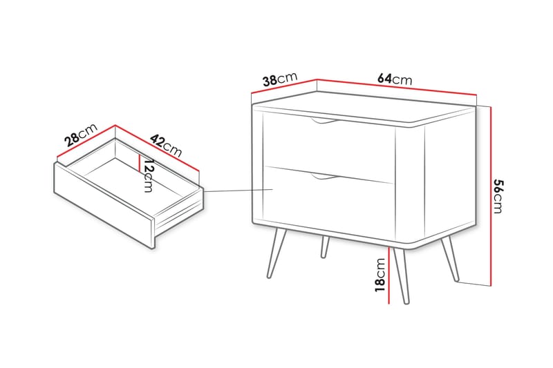 Forba Sängbord 64 cm - Beige - Möbler - Bord & matgrupper - Avlastningsbord - Sängbord & nattduksbord