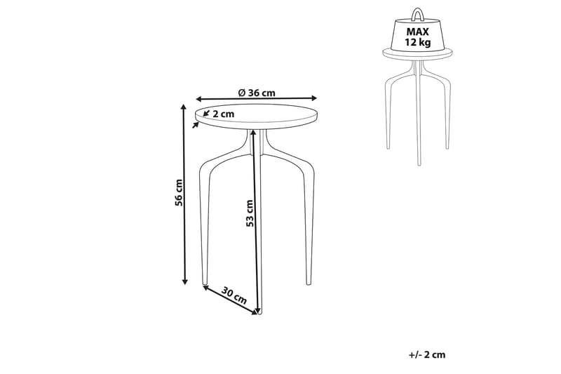 Fowler Sidobord 36 cm - Vit/Svart - Möbler - Bord & matgrupper - Avlastningsbord - Lampbord