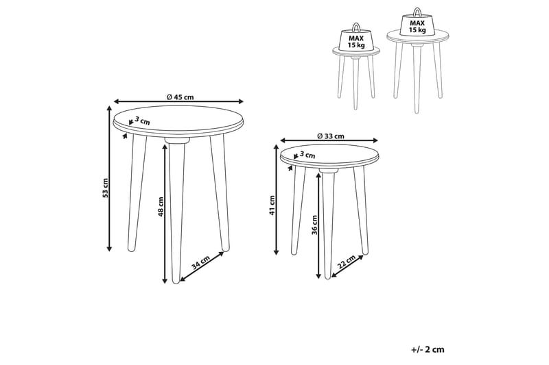 Garrett Satsbord 45 cm - Grå - Möbler - Bord & matgrupper - Avlastningsbord - Satsbord