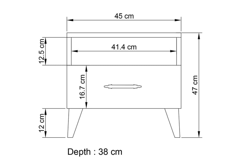 Hananiah Sängbord 45 cm - Vit - Möbler - Bord & matgrupper - Avlastningsbord - Sängbord & nattduksbord