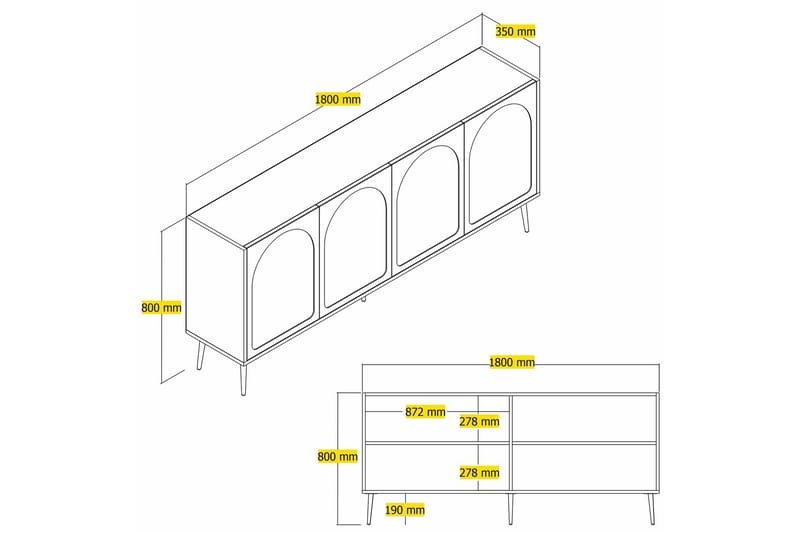 Hazim Konsollbord 180 cm - Cream/Guld - Möbler - Bord & matgrupper - Avlastningsbord - Hallbord