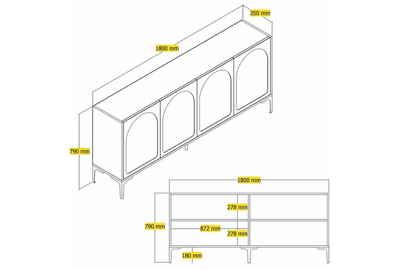 Hazim Konsollbord 180 cm - Cream/Svart - Möbler - Bord & matgrupper - Avlastningsbord - Hallbord