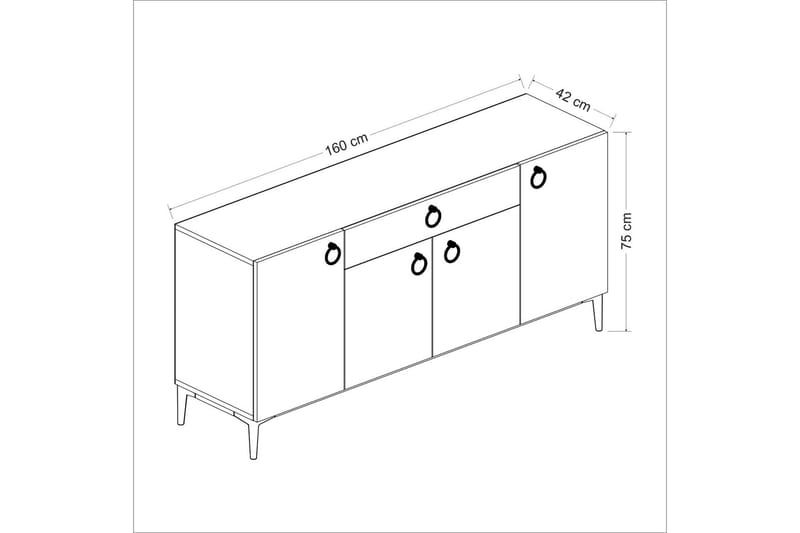 Indumati Konsollbord 160 cm - Valnöt - Möbler - Bord & matgrupper - Avlastningsbord - Hallbord