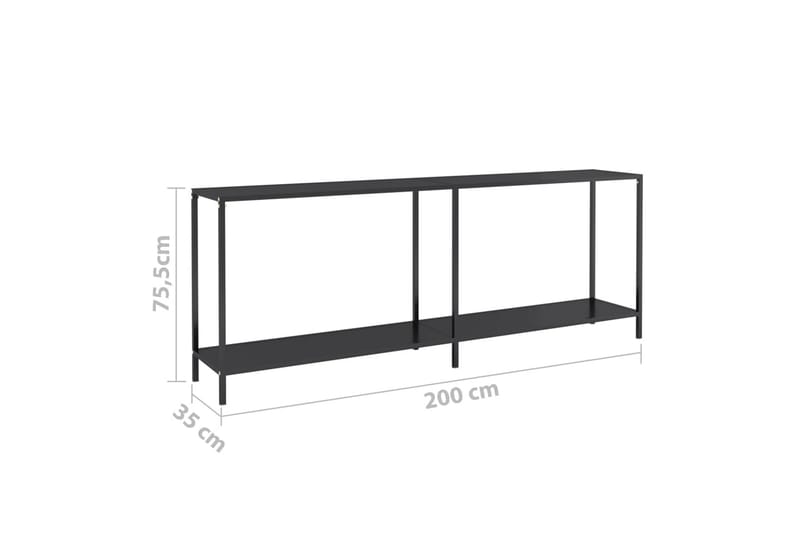 Konsolbord svart 200x35x75,5 cm härdat glas - Svart - Hallbord - Konsolbord & sidobord