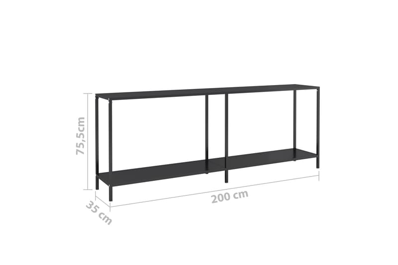 Konsolbord svart 220x35x75,5 cm härdat glas - Svart - Möbler - Bord & matgrupper - Avlastningsbord - Hallbord