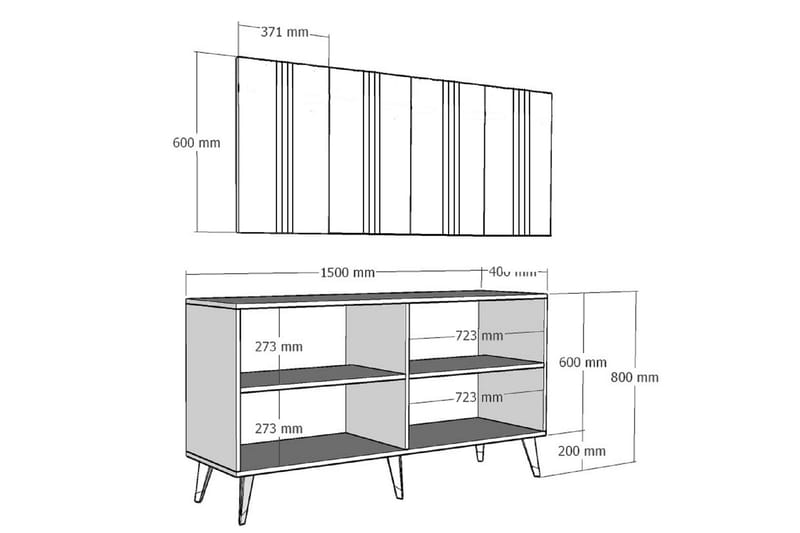 Harsum Konsollbord 150 cm - Guld/Vit - Hallbord - Konsolbord & sidobord