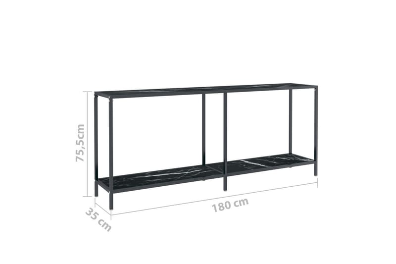 Konsolbord svart 180x35x75,5 cm härdat glas - Svart - Möbler - Bord & matgrupper - Avlastningsbord - Konsolbord & sidobord