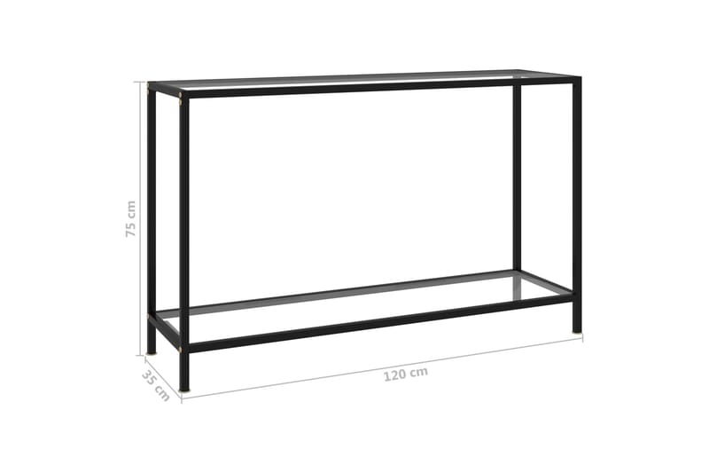 Konsolbord transparent 120x35x75 cm härdat glas - Transparent - Hallbord - Konsolbord & sidobord
