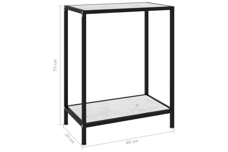 Konsolbord vit 60x35x75 cm härdat glas - Vit - Möbler - Bord & matgrupper - Avlastningsbord - Konsolbord & sidobord